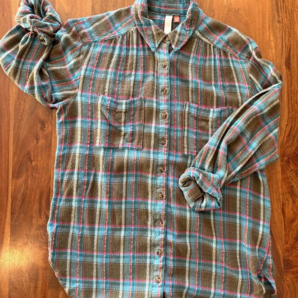 Pilcro Multicolor Plaid Button-Down Shirt